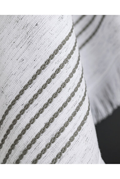 Madame Coco Opherna Cotton Bath Towel - White/Grey