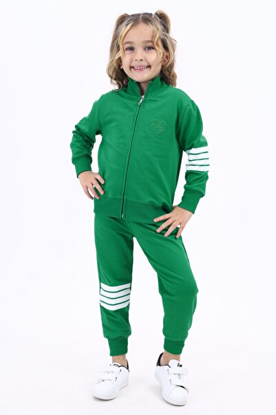 Toontoy Embroidery Detailed Girl's Tracksuit Set