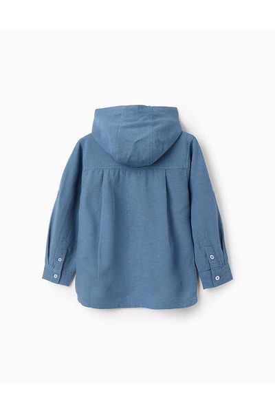 Ziddy Hooded Shirt for Boys, Blue