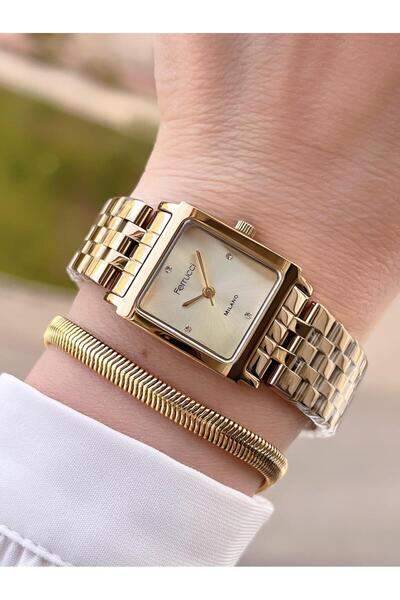 Ferrucci Çelik Kordon 2 Yıl Garantili 3 Atm Suya Dayanıklı Kadın Kol Saati+Bi...