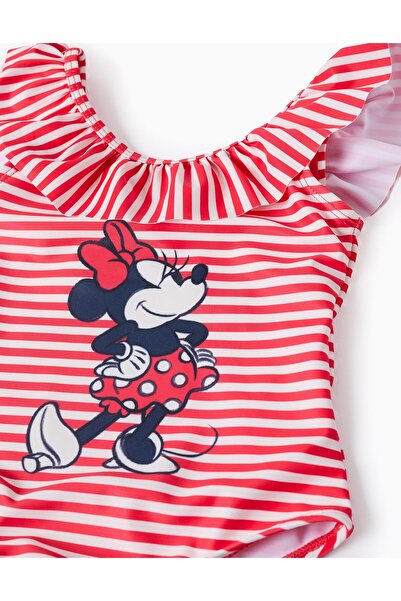 Ziddy Swimsuit with Stripes and Ruffles for Baby Girls 'Minnie', Red