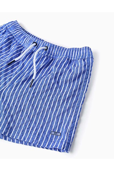 Ziddy Striped Swim Shorts for Boys, Blue