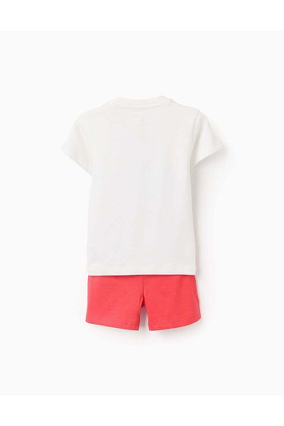 Ziddy Set T-shirt + Shorts for Baby Boys 'Mickey', White/Red