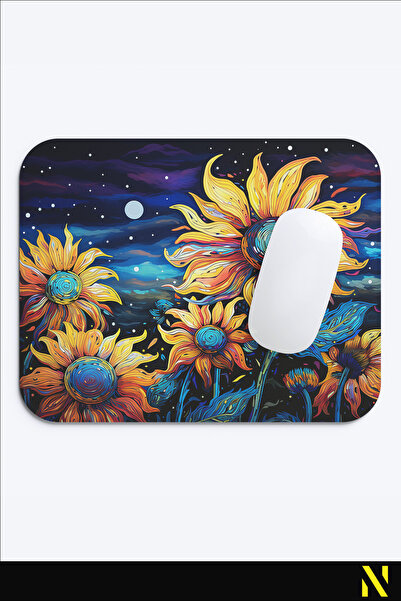 nilizma Mousepad ergonomic colorat cu model de floarea-soarelui, bază anti-al...