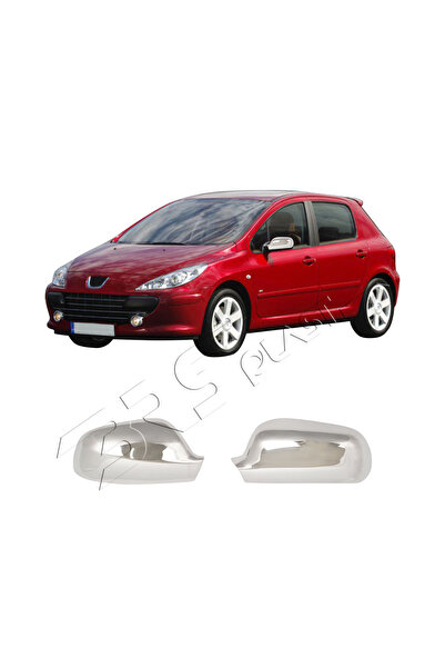 ServetDizaynOto Peugeot 307 Uyumlu 2001-2008 Krom Ayna Kapağı 2 Parça Paslanm...