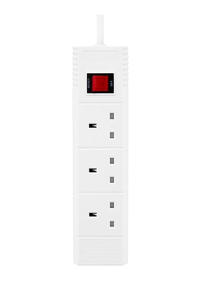 Lawazim 3-Way Heavy-Duty Extension Cord - 2990W with 5M Cable, On/Off Switches, and Safety Shutter