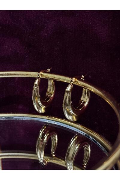 MODA Gold Yuvarlak Halka Küpe