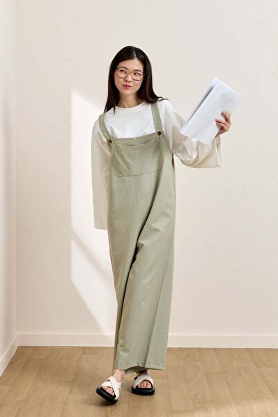 Ceylan Otantik Ολόσωμη φόρμα από λινό πράσινο μούχλα