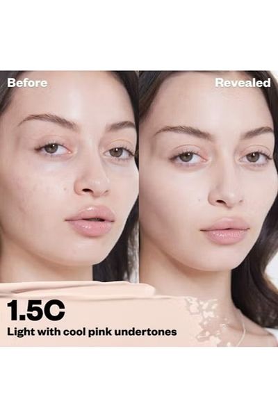 KOSAS Revealer Super Creamy & Brightening Concealer with Caffeine & Hyaluronic Acid, Tone 1.5 C - Li