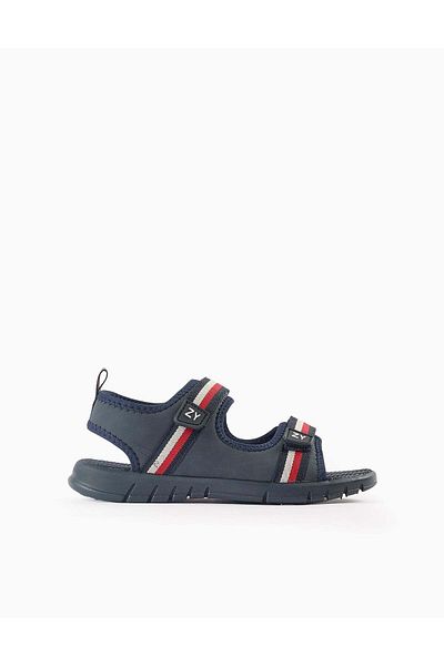 Ziddy Light Neoprene Sandals with Straps for Boys, Dark Blue