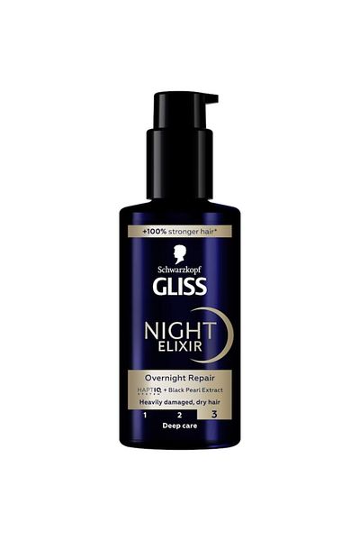 Schwarzkopf Treatment serum for very damaged and dry hair, Schwarzkopf Gliss Night Elixir Overnight Repair 100ml