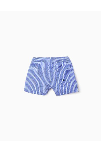 Ziddy Striped Swim Shorts for Boys, Blue