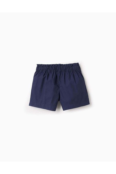Ziddy Poplin Shorts for Baby Girls, Dark Blue