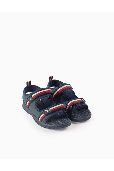 Ziddy Light Neoprene Sandals with Straps for Boys, Dark Blue
