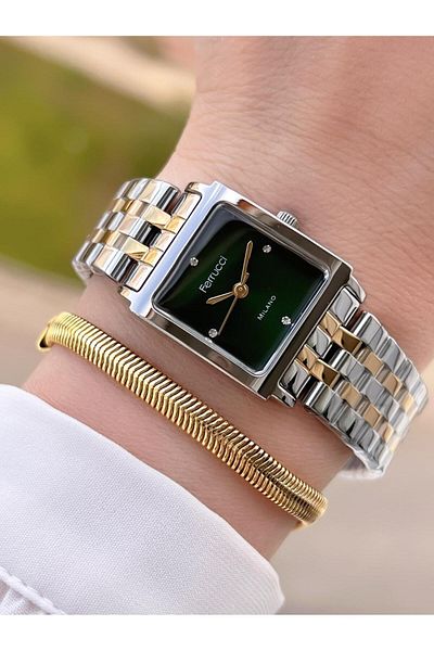 Ferrucci Steel Cord 2 Years Warranty 3 Atm Water Resistant Women Wrist Watch+Bracelet Bfc.03410.05
