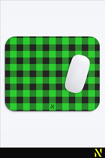 nilizma Mousepad ergonomic cu model în carouri negru verde, bază anti-alunecare, mousepad pentru uz casnic și birou