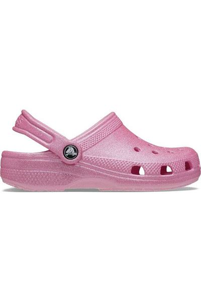 Crocs Classic Glitter Clog T Παιδικές Ροζ Παντόφλες 206992-6xe