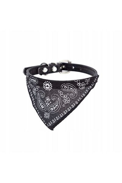 OEM Dog and cat collar with bandana, scarf, 29 x 1 cm, bell, black