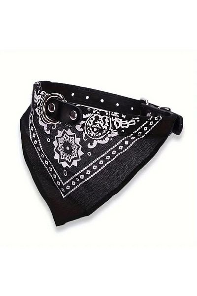 OEM Dog and Cat Collar with Bandana, Scarf, 39 X 1.5 Cm, ​​Bell, Black