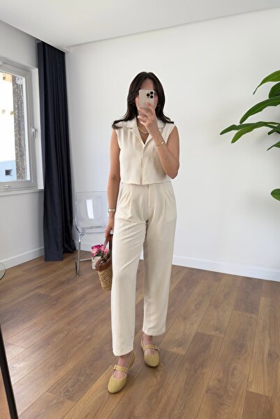 BİRCANÇİL Tony Stone Stud Detailed Vest Trousers Set