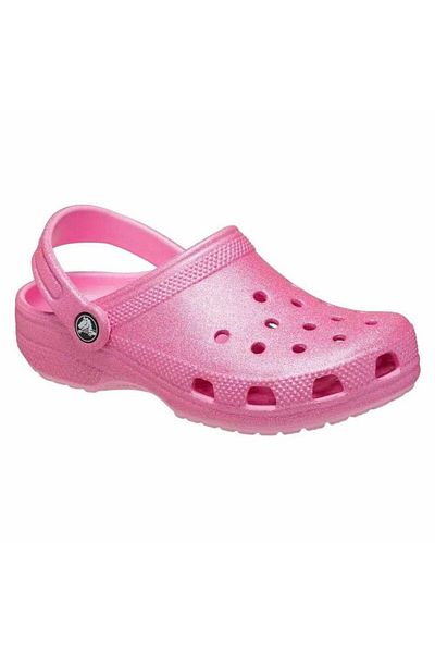 Crocs شبشب كلاسيكي لامع Clog K للأطفال باللون الوردي 206993-6xe