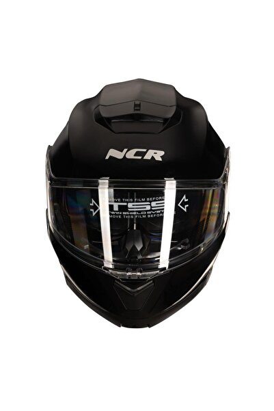 NCR Stars Çene Açılır Parlak Siyah Kask (Ece Belgeli)