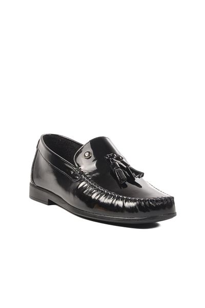 Pierre Cardin 25101 M Pantofi casual pentru bărbați din piele naturală din piele lacuită neagră