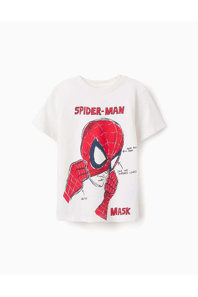 Ziddy Cotton T-shirt for Boys 'Spider-Man', White