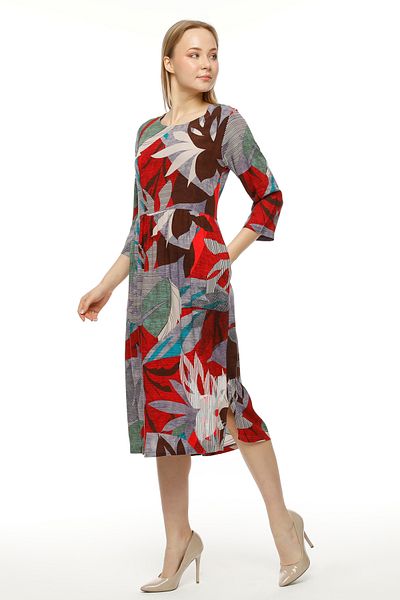 İMAJİNAL Rochie de damă cu model, cu buzunare, 100% viscoză