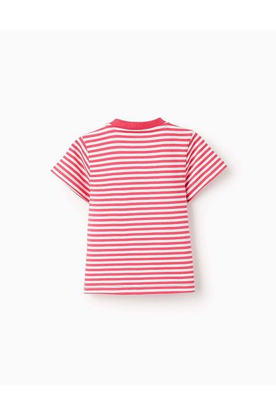 Ziddy Striped T-shirt for Baby Boys 'Mickey', White/Red
