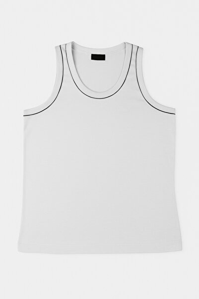 nacar çarşı Erkek Sıfır Kol Kalın Askılı Bisiklet Yaka Comfort Basic Rahat Kesim Penye T-shırt Atlet