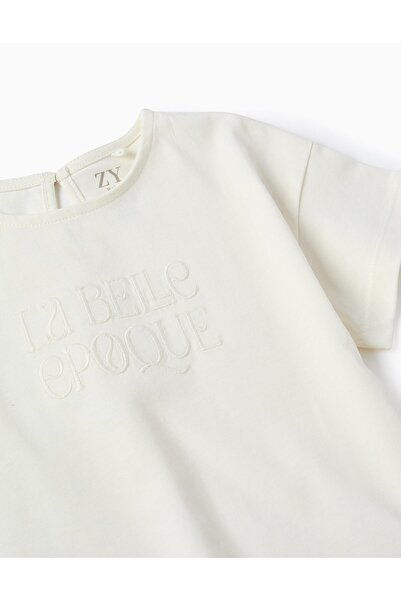 Ziddy Cotton T-shirt for Baby Girls 'La Belle Epoque', White