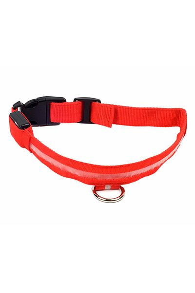 OEM Collar with LED Lighting for Dogs and Cats, Size M 46-54 Cm, Red