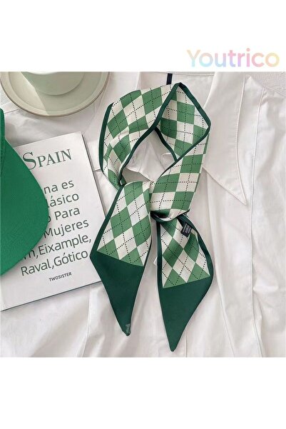 Youtrico وشاح منقوش، مزدوج الجوانب، حرير صناعي، شبكي كلاسيكي على شكل معين، أن...