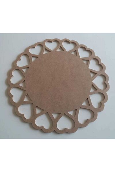 Vuslat Hediyelik Wooden Apple Plate Wooden Presentation Holder Paintable Decoration Product Hobby Painting 30 cm