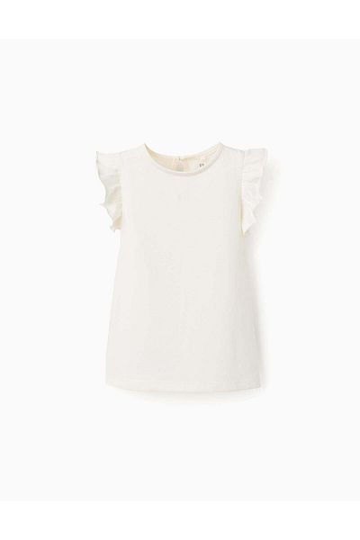 Ziddy Vest Top with Ruffles for Girls, White