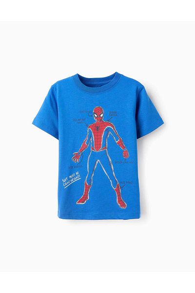 Ziddy Cotton T-shirt for Boys 'Spider-Man', Blue