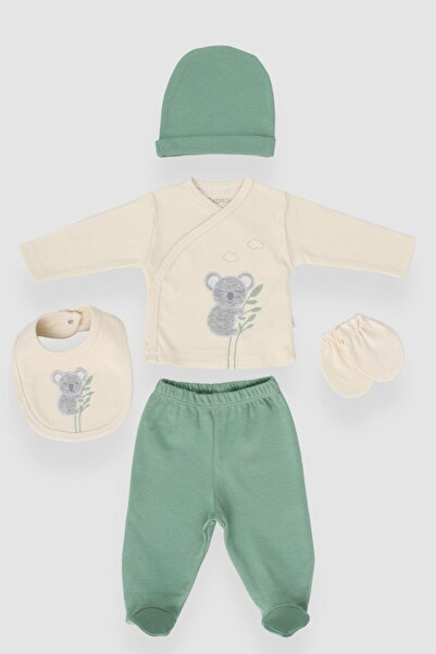 Cantoy Erkek Bebek Koala Desenli 5'li Hastane Çıkış Set