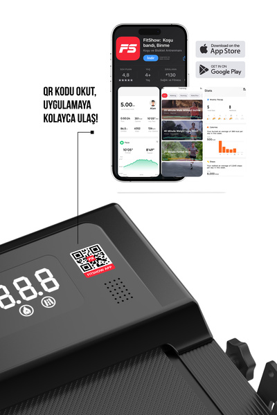 Walke W-fit Bluetoothlu Uygulamalı Uzaktan Kumandalı Koşu Bandı Yürüyüş Bandı