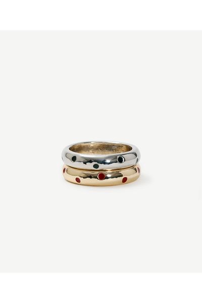 Yargıcı Polka Dot Ring Set