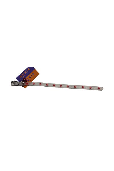 OEM Glow-in-the-dark collar for dogs and cats, 27 cm, silicone and metal, bell, red/transparent