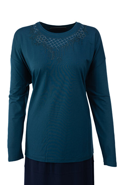 Oppland Жіноча блуза з віскозної тканини Sultan Buketi Damlası Battal, розмір...