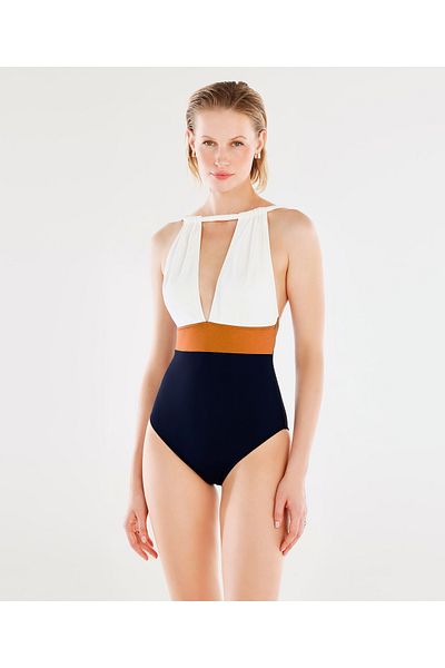 Yargıcı Low-Cut Halter Neck Swimsuit