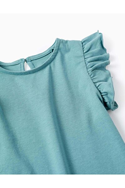 Ziddy Vest Top with Ruffles for Girls, Green