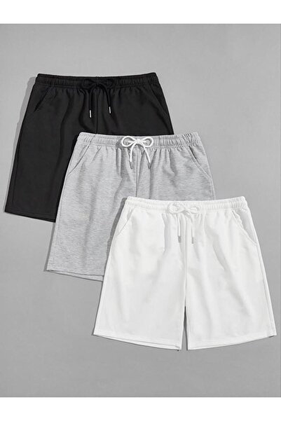 UYN SPORT 3Pcs Bermuda Short Casual Shorts Black-Grey-White