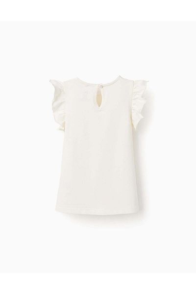 Ziddy Vest Top with Ruffles for Girls, White