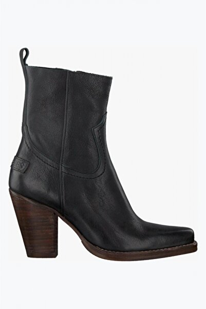 Shabbies Amsterdam Γυναικεία μπότες από γνήσιο δέρμα με μυτερή μύτη, μαύρες