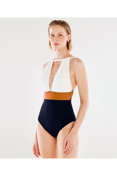 Yargıcı Low-Cut Halter Neck Swimsuit