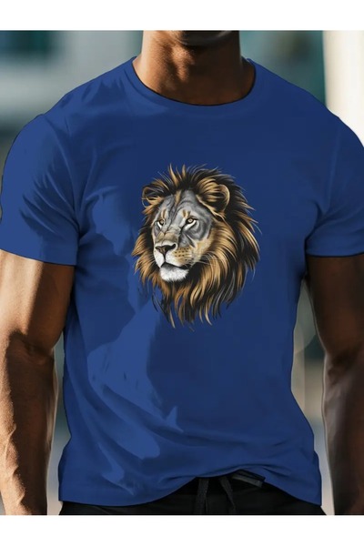 WOODROFFE Muški Lion Štampano T-shirt Oversize kroj Ležerni dečko