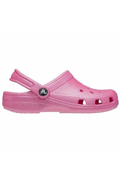 Crocs شبشب كلاسيكي لامع Clog K للأطفال باللون الوردي 206993-6xe